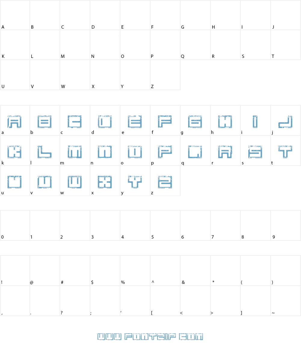 Bim eroded Font Character